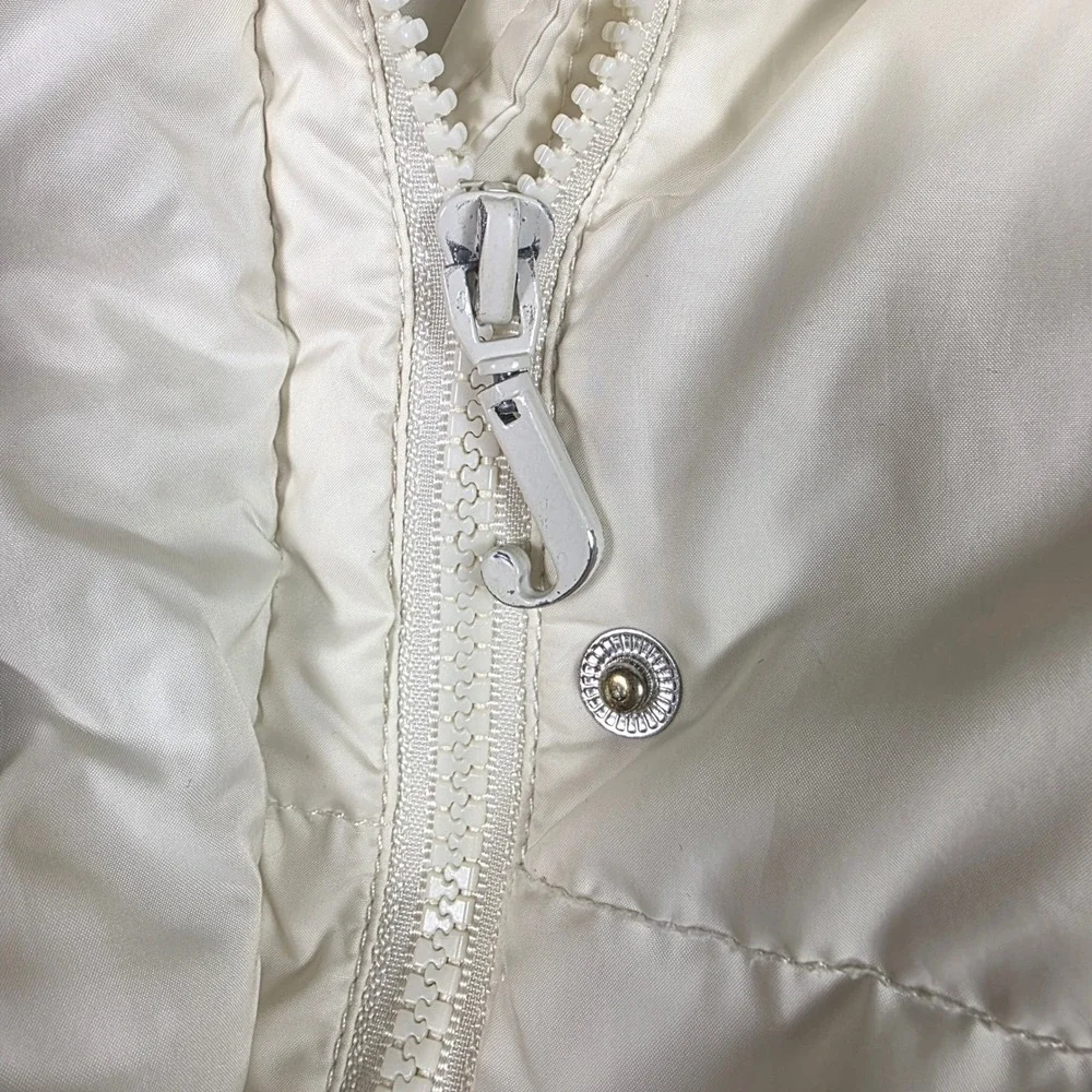 Juicy Couture Puffer Jacket Womens Medium Down Fill Cream Y2K Winter Coat‎ 2000s